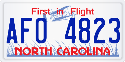 NC license plate AFO4823