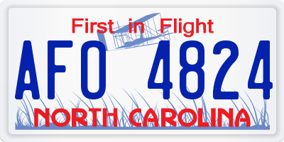 NC license plate AFO4824