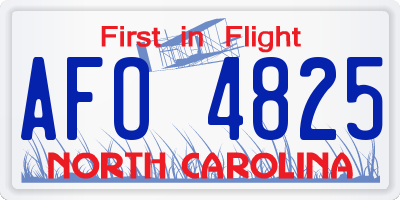 NC license plate AFO4825