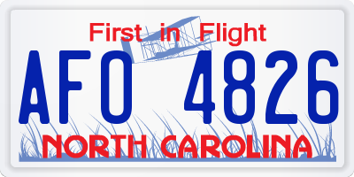 NC license plate AFO4826