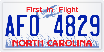 NC license plate AFO4829