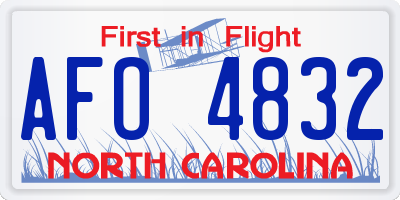 NC license plate AFO4832