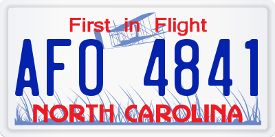 NC license plate AFO4841