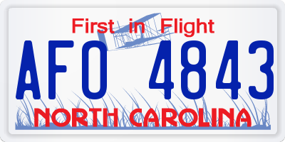 NC license plate AFO4843