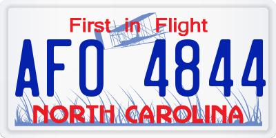 NC license plate AFO4844