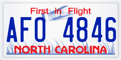NC license plate AFO4846
