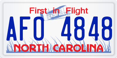 NC license plate AFO4848