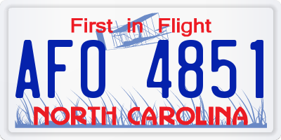 NC license plate AFO4851