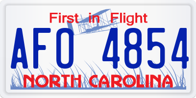 NC license plate AFO4854