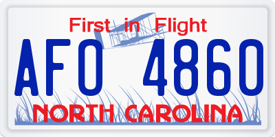 NC license plate AFO4860