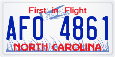 NC license plate AFO4861