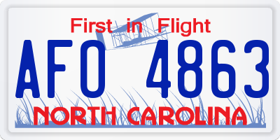 NC license plate AFO4863