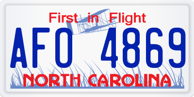 NC license plate AFO4869
