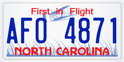 NC license plate AFO4871