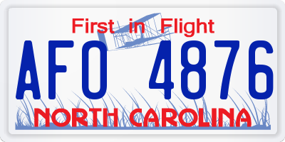 NC license plate AFO4876