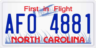 NC license plate AFO4881