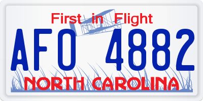 NC license plate AFO4882