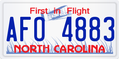 NC license plate AFO4883