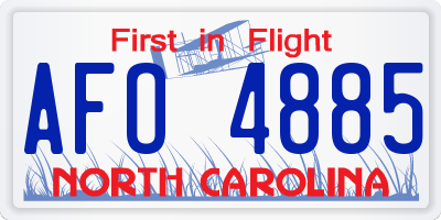 NC license plate AFO4885