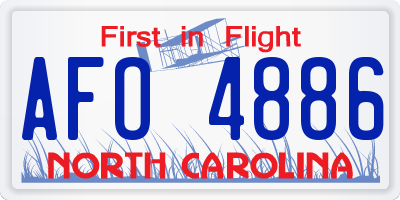 NC license plate AFO4886