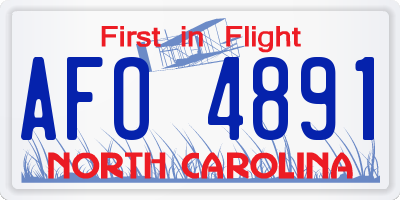 NC license plate AFO4891