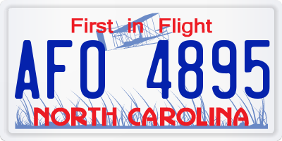 NC license plate AFO4895
