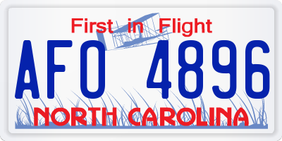 NC license plate AFO4896