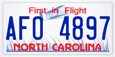 NC license plate AFO4897