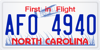 NC license plate AFO4940
