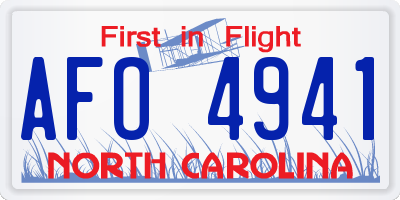 NC license plate AFO4941