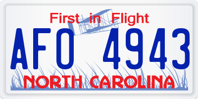 NC license plate AFO4943