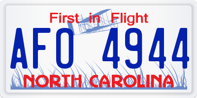 NC license plate AFO4944