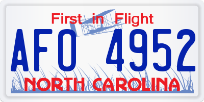 NC license plate AFO4952