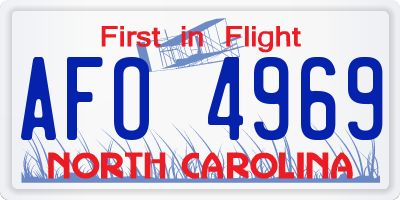 NC license plate AFO4969