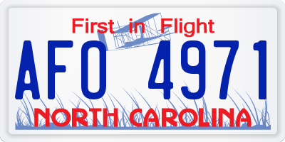 NC license plate AFO4971