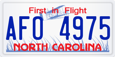 NC license plate AFO4975