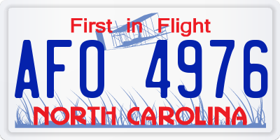 NC license plate AFO4976