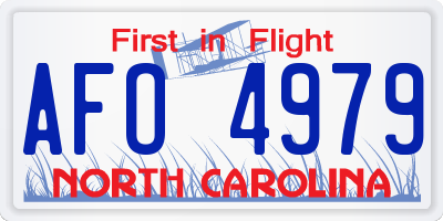 NC license plate AFO4979