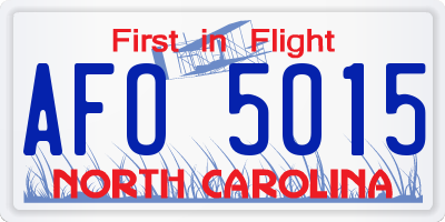 NC license plate AFO5015