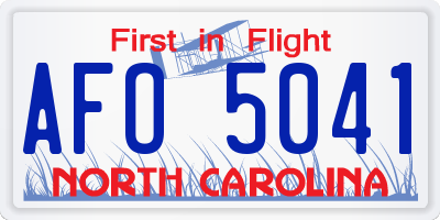 NC license plate AFO5041