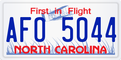 NC license plate AFO5044