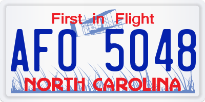 NC license plate AFO5048