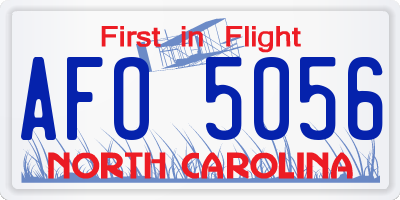 NC license plate AFO5056