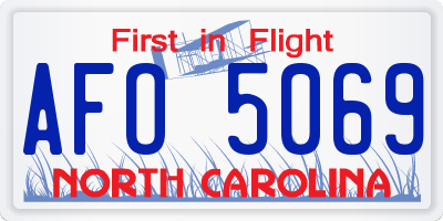 NC license plate AFO5069