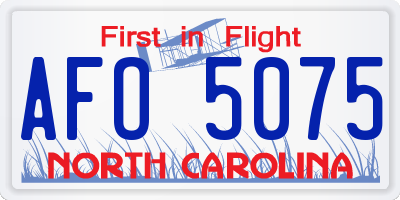NC license plate AFO5075