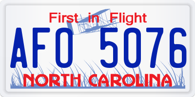 NC license plate AFO5076