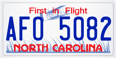 NC license plate AFO5082