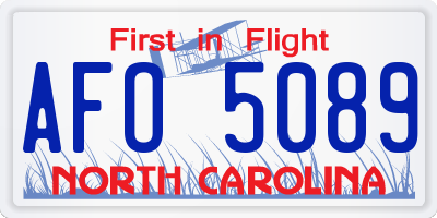 NC license plate AFO5089