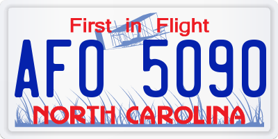 NC license plate AFO5090