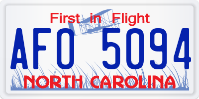 NC license plate AFO5094
